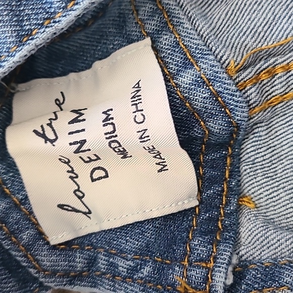 Love Tree Distressed Blue Denim Kids Overalls - Picture 2 of 7